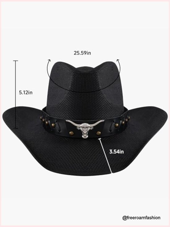 Western Straw Cowboy Hat with Shapeable Brim for Men Women